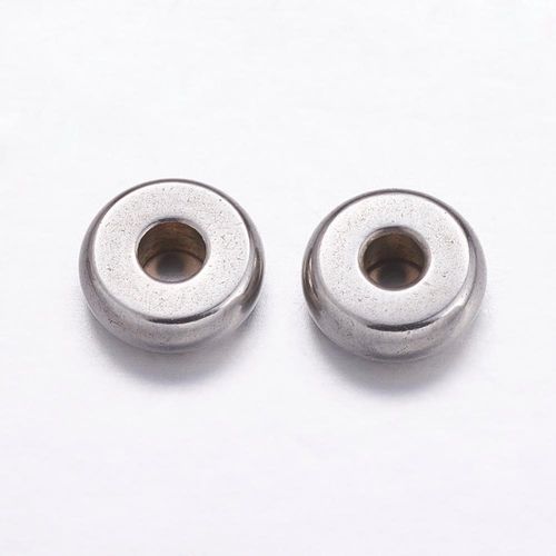 Stainless Steel Rondelle Spacer Bead 6x2mm 20pcs for jewellery making