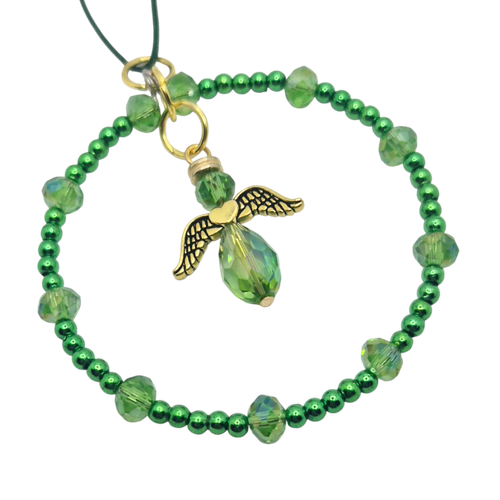 Festive Angel Charms only 9pcs Green (No Ring) for jewellery making
