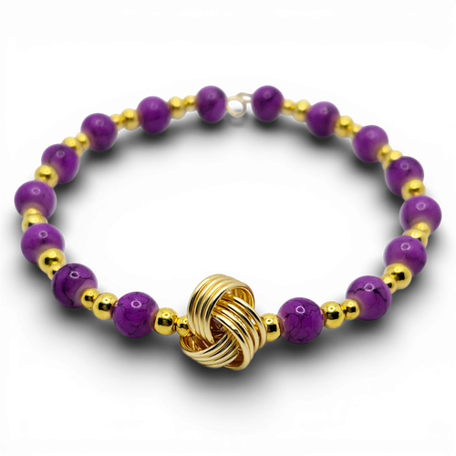 Trilogy love Knot Bracelets (3) Purple for jewellery making
