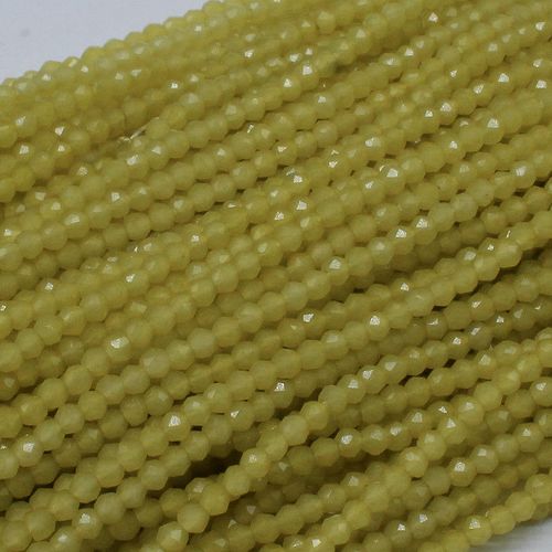 Micro Crystal Round Beads 1.5mm Pastel Olive for jewellery making
