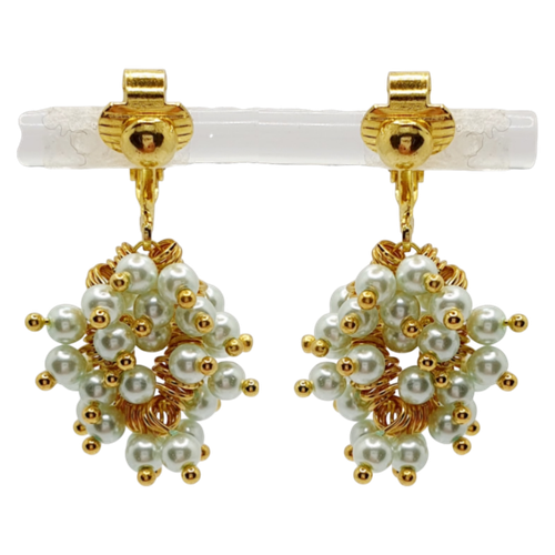 Polly Pearl Cluster Earrings (2) Sea Glass for jewellery making