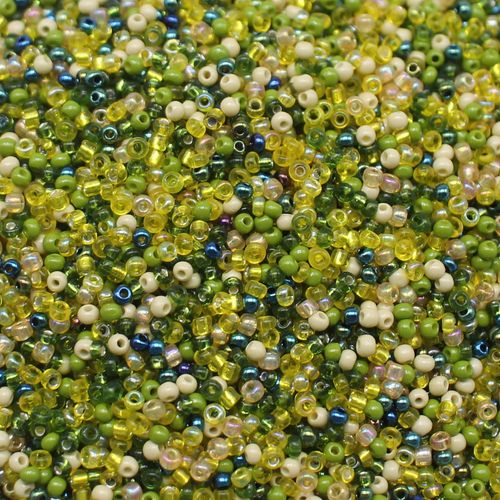 FGB Seed Bead Mix Size 12 50g Pear Green 6mm for jewellery making