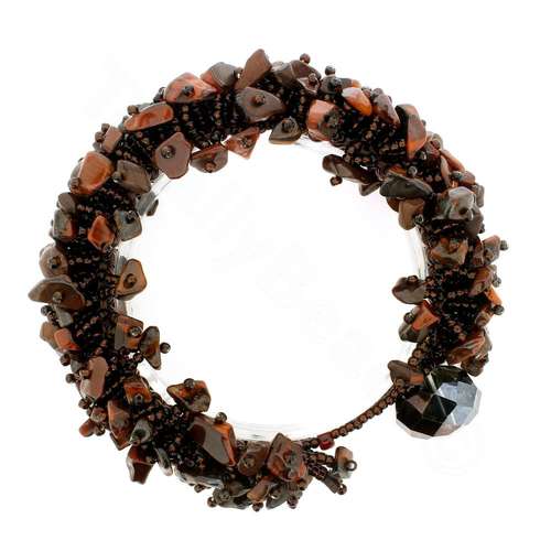 Hedgehog Bracelet Pack red tigers eye bracelet making kit — DIY set with beads and instructions for creating handmade jewelry