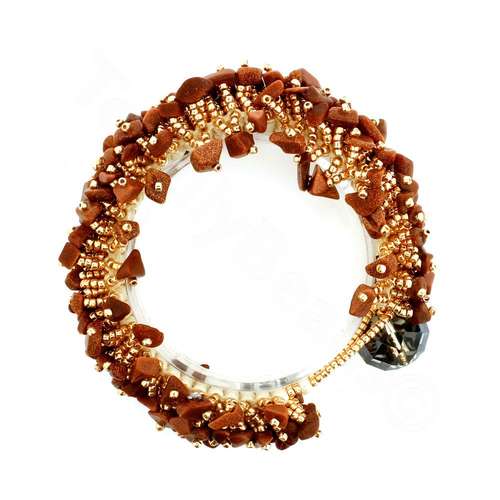 Hedgehog Bracelet Pack gold stone bracelet making kit — DIY set with beads and instructions for creating handmade jewelry