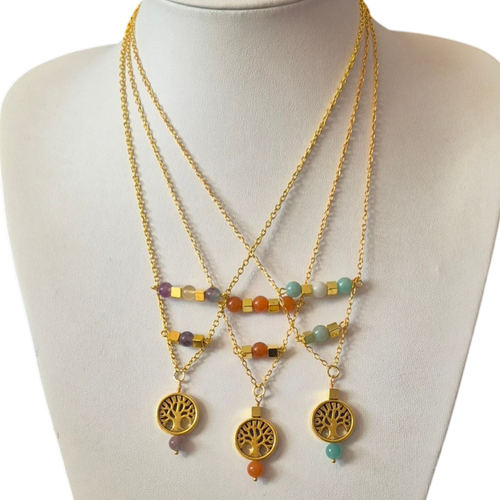 Aspen Gemstone Necklaces x3 Gold Collection for jewellery making