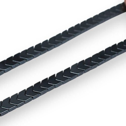 Hematite Chevron 6x5mm Hematite 8"inch 50 pieces for jewellery making