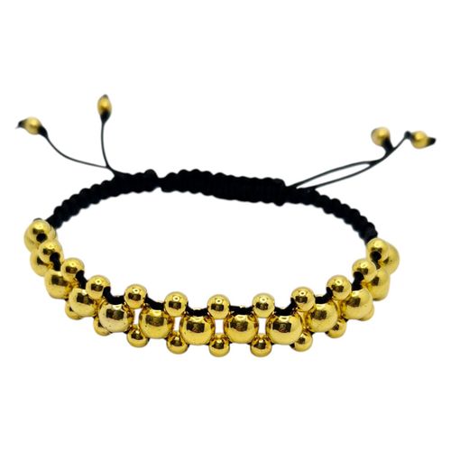 Jaynie Macrame Bracelets x5 Black Gold 6mm for jewellery making