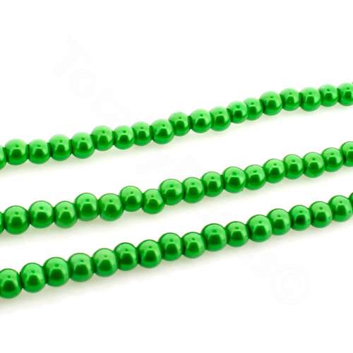 Glass Pearl Round Beads 3mm - Emerald Green