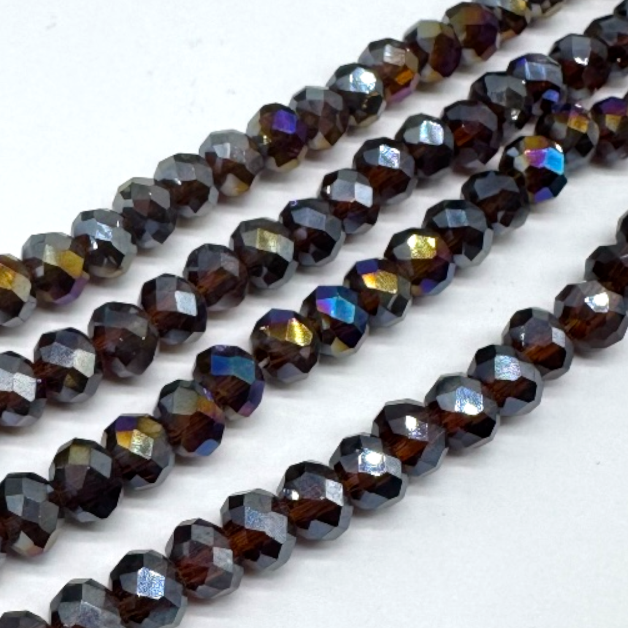 Crystal Rondelle Beads 4x6mm Topaz Rainbow for jewellery making