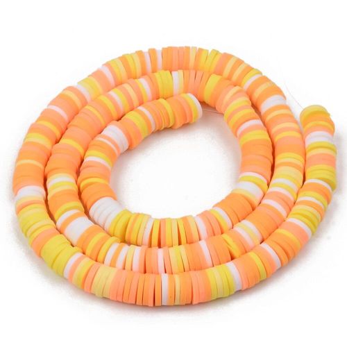 Fimo Heishi Disc Beads 6mm Summer Flowers 16" String for jewellery making