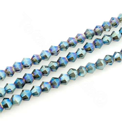3mm crystal bicone beads electric blue — faceted for jewelry making and beadwork