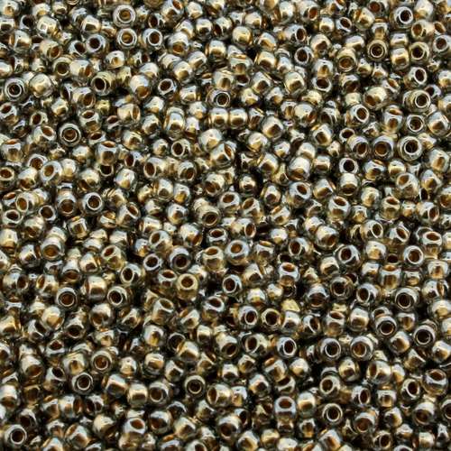 Toho Size 11 Seed Beads 10g - Gold Lined Black Diamond