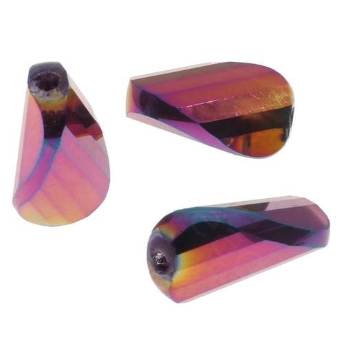8mm crystal beads mermaid pink plate, pack of 10 — faceted for jewelry making and beadwork