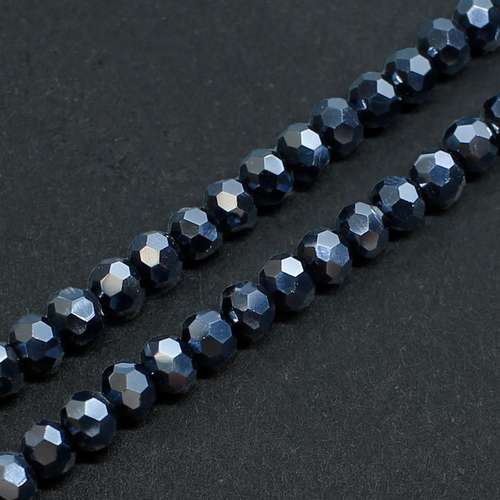 3mm crystal beads midnight blue — faceted for jewelry making and beadwork