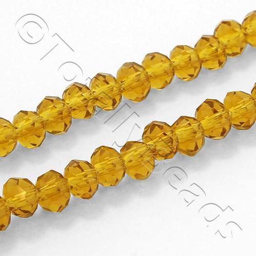 4mm crystal beads topaz, pack of 130 — faceted for jewelry making and beadwork