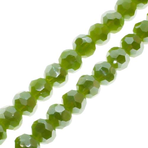 4mm crystal beads opal lime green — faceted for jewelry making and beadwork