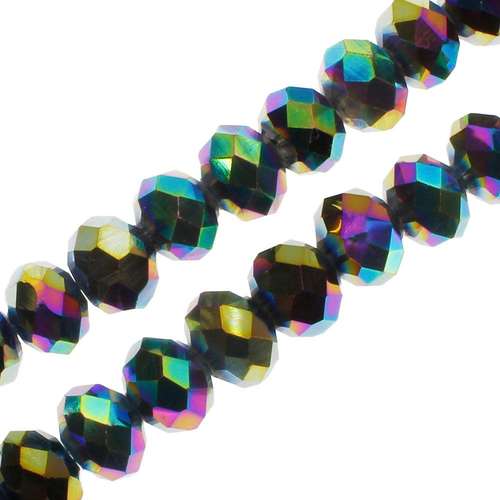 8mm crystal beads rainbow plate, pack of 70 — faceted for jewelry making and beadwork