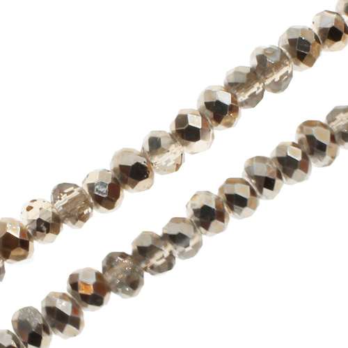 3mm crystal beads light gold mirror, pack of 150 — faceted for jewelry making and beadwork