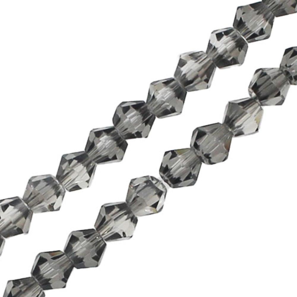 4mm crystal bicone beads silver dust — plated finish, ideal for jewelry making and beadwork