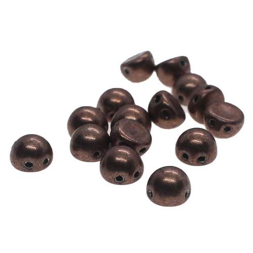 7mm Czech glass glass beads metallic autumn maple — pack of 25, high-quality two-hole beads ideal for jewelry making, bead weaving, and c…