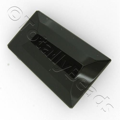 Glass Pendant Facet Rectangle Drop 20mm - Black - Side Drilled