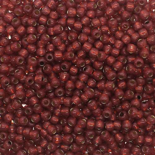 Toho Size 6 Seed Beads 10g - PF Silver Line Milky Pomegranate