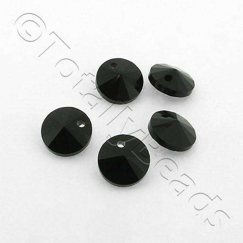 8mm crystal beads jet black, pack of 40 — faceted for jewelry making and beadwork