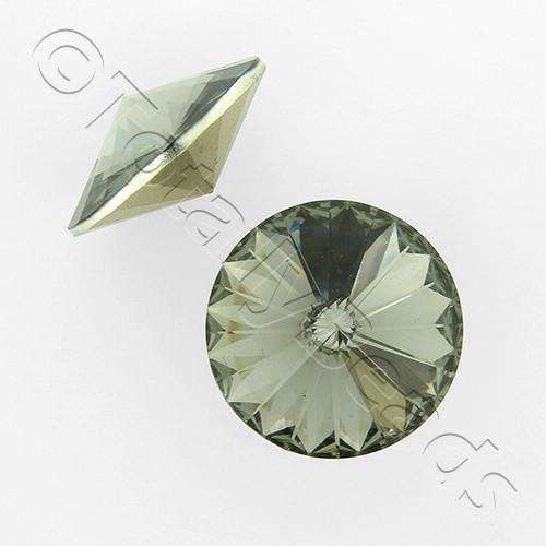 18mm resin Rivoli stone steel — faceted round crystal-style cabochon ideal for jewelry making, settings, and crafts