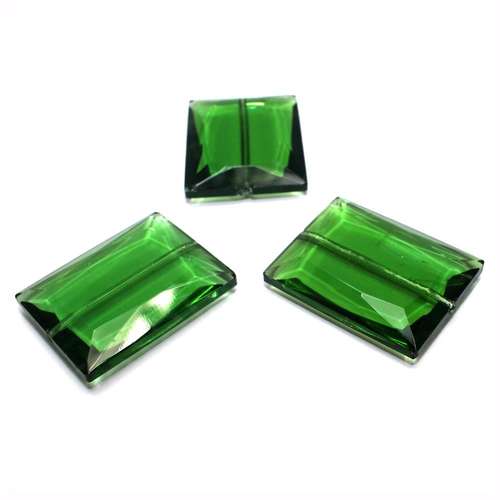 Glass Flat Square 38mm - Peridot 1 pcs