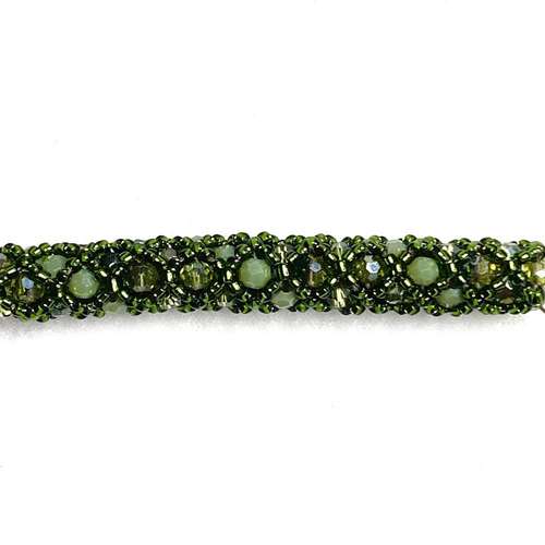 Tubular Netting kit fern green jewelry making kit — DIY set with beads and instructions for creating handmade jewelry