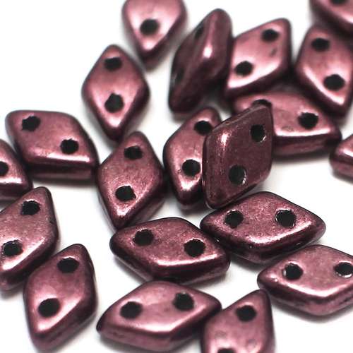 Czech glass glass beads met red pear — pack of 60, high-quality two-hole beads ideal for jewelry making, bead weaving, and crafts