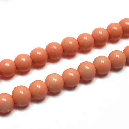 Opaque Glass Round Beads 8mm - Salmon