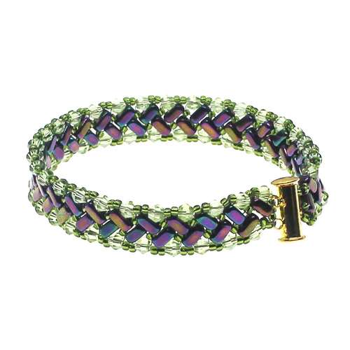 Hermione Bracelet iris green bracelet making kit — DIY set with beads and instructions for creating handmade jewelry