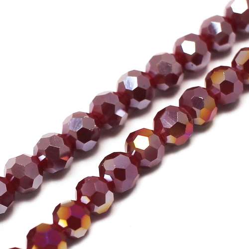 4mm crystal beads royal red ab — AB finish, faceted for jewelry making and beadwork