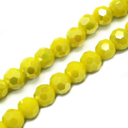 4mm crystal beads opaque yellow ab — AB finish, faceted for jewelry making and beadwork