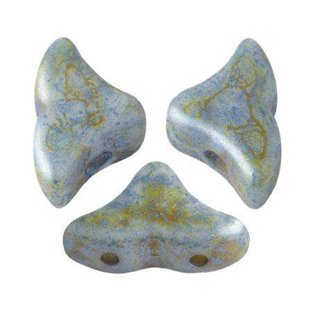 Helios Puca Beads 10g - Opq Blue/Green Spotted