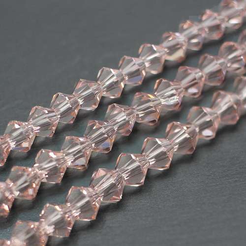 6mm crystal bicone beads rose — faceted for jewelry making and beadwork