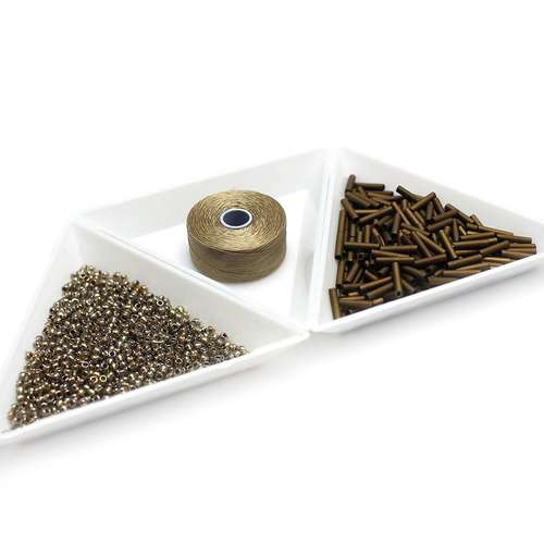 Double Wave Bracelet bronze iris bracelet making kit — DIY set with beads and instructions for creating handmade jewelry