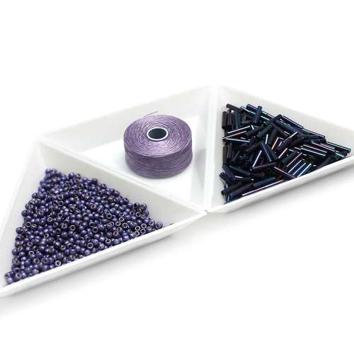 Double Wave Bracelet purple bracelet making kit — DIY set with beads and instructions for creating handmade jewelry