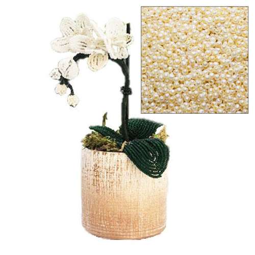 Beaded Orchid cream jewelry making kit — DIY set with beads and instructions for creating handmade jewelry
