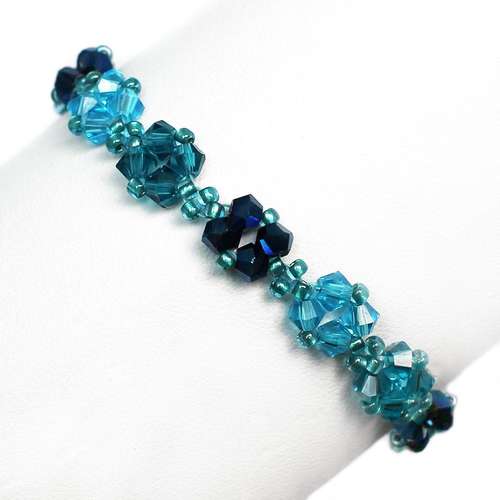 Pixie Bracelet Kit aqua - makes 3 bracelet making kit — DIY set with beads and instructions for creating handmade jewelry