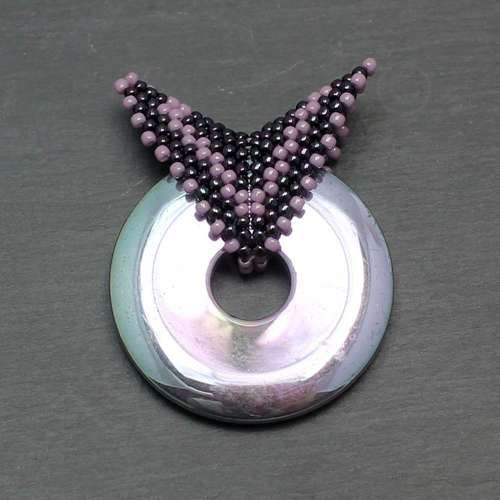Beaded Bail on Hematite Coins silver pink & purple jewelry making kit — DIY set with beads and instructions for creating handmade jewelry