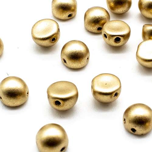 7mm Czech glass glass beads matte metallic flax — pack of 25, high-quality two-hole beads ideal for jewelry making, bead weaving, and crafts