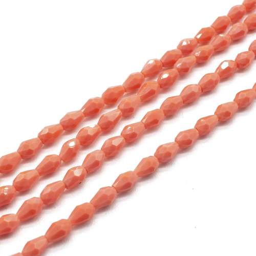 5mm crystal beads opal orange — faceted for jewelry making and beadwork