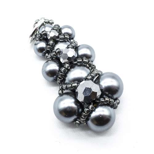 Victoria Pendant french grey jewelry making kit — DIY set with beads and instructions for creating handmade jewelry