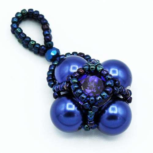 Cassandra Pendant cobalt blue jewelry making kit — DIY set with beads and instructions for creating handmade jewelry