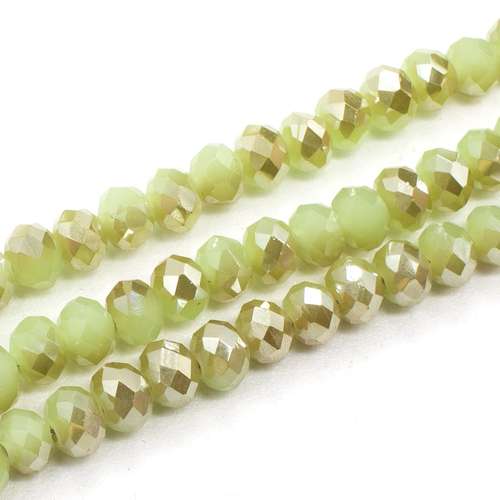 4mm crystal beads lime green gold, pack of 130 — faceted for jewelry making and beadwork