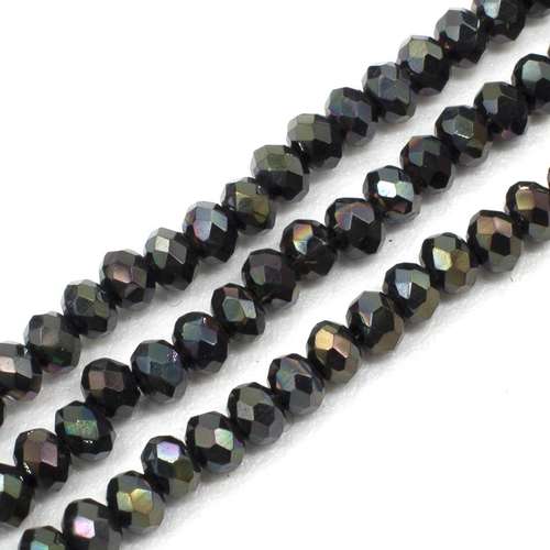 4mm crystal beads charcoal rainbow — faceted for jewelry making and beadwork