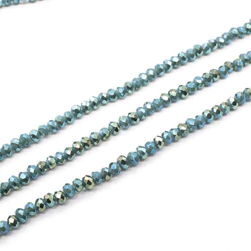 3mm crystal beads venice green ab — AB finish, faceted for jewelry making and beadwork