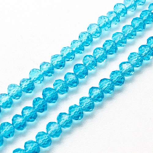 4mm crystal beads aqua, pack of 130 — faceted for jewelry making and beadwork